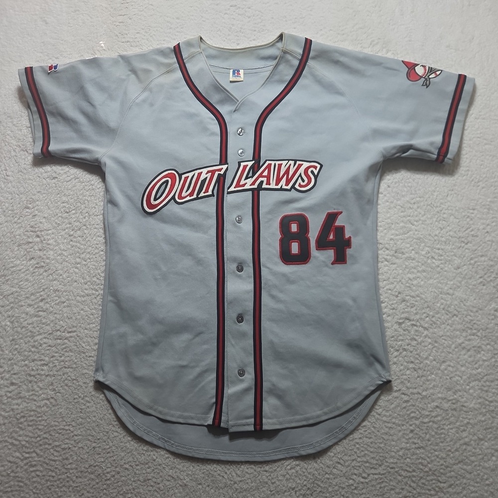 Vintage Russell Outlaws Baseball Jersey  Size‎ Large Made In USA